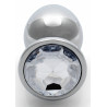 Ouch! Bijou anal Round Gem L 8 x 4cm Argenté-Transparent 